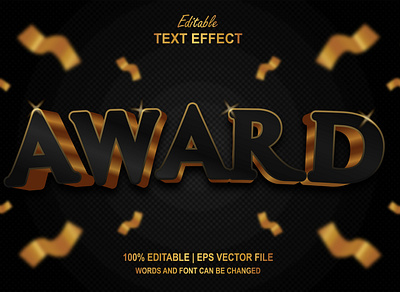 Award Luxury Text Effect 3d 3d mockup 3d text effect award celebration congratulation event font effect gold illustration logo luxury mockup nomation template text effect