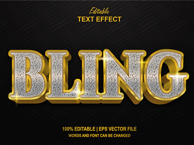 Text Effect Bling Style Luxury Gold