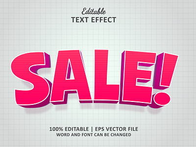 Text Effect Sale Style 3D Cartoon