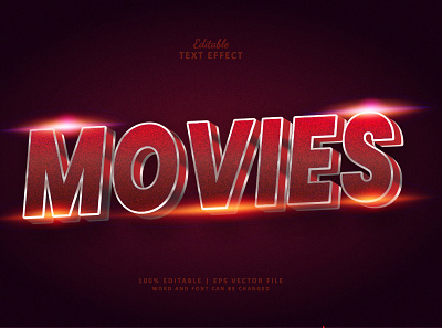 Text Effect Movies Style CInematic 3d 3d mockup 3d text effect animation branding font effect mockup motion graphics movie poster template text effect