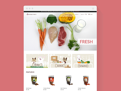 MONMO TREATS - Homepage design ecommerce landing page shopify svg web web design web development