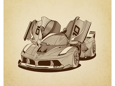 Ferrari car car cartoon car drawing car illustration car sketch design fast car ferrari illustration logo race car retro car drawing vintage car drawing