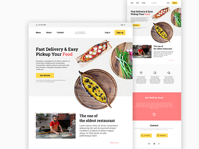 Food Landing Page animation food landing page mobile app pizza restaurant ui ux web design