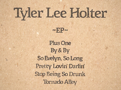 Tyler Lee Holter ~ EP (2014) Tracklist hunter oden stamp