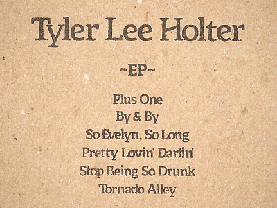 Tyler Lee Holter ~ EP (2014) Tracklist