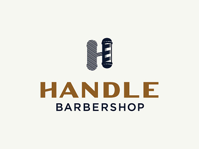 Handle Barbershop Logo barber barbershop flat grooming haircut hunter oden illustration lockup logo parlor pole typography vintage