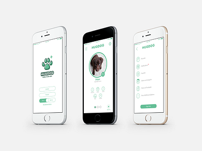Pet Care Application Concept - HUGDOG app application care cute dog gui interface iphone pet puppy ui ux