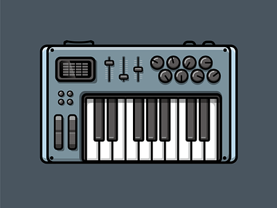 Synthesizer design flat flat icon icon illustrator line logo music piano simple synthesizer vector