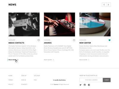 Audio Technica Website Renewal Concept Design