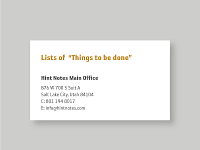 Hint Notes Business Card Design