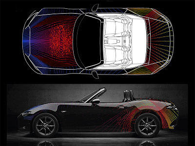 Mazda Wrap auto black car dots dynamic lines mazda neon scatter skyaktiv wrap