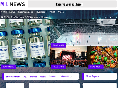 News website design