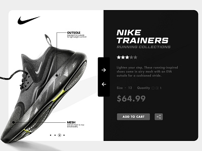 Nike Trainers Shoe Web Template Design graphic design template desing ui web design web template