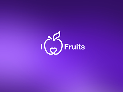 I ❤️Fruits apple fruits logo symbol