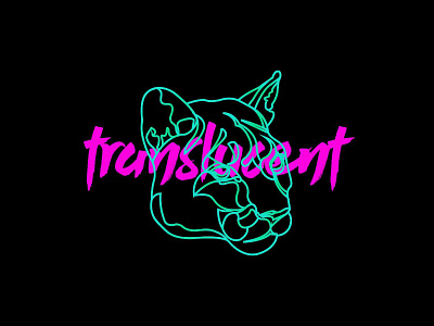 Translucent cat lion logo pink purple translucent web