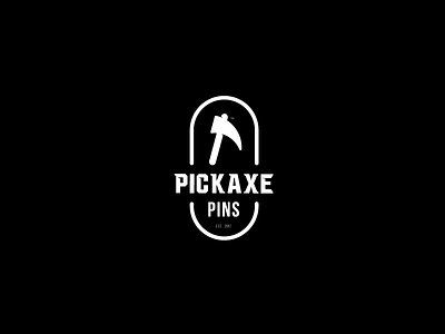 Pickaxe Pins identity logo pickaxe pin community pins typography