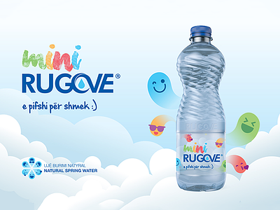Mini Rugove bottle design identity kosovo logo package rugove water