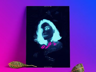 Portrait of my Love aesthetics baby colors dark love neon portrait poster
