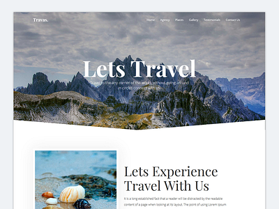 Travas - Travel agency landing page agency clean company creative design new portfolio tour travel ui