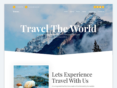 Travas - Travel agency landing page Update agency bootstrap creative design landing new travel webdesign website