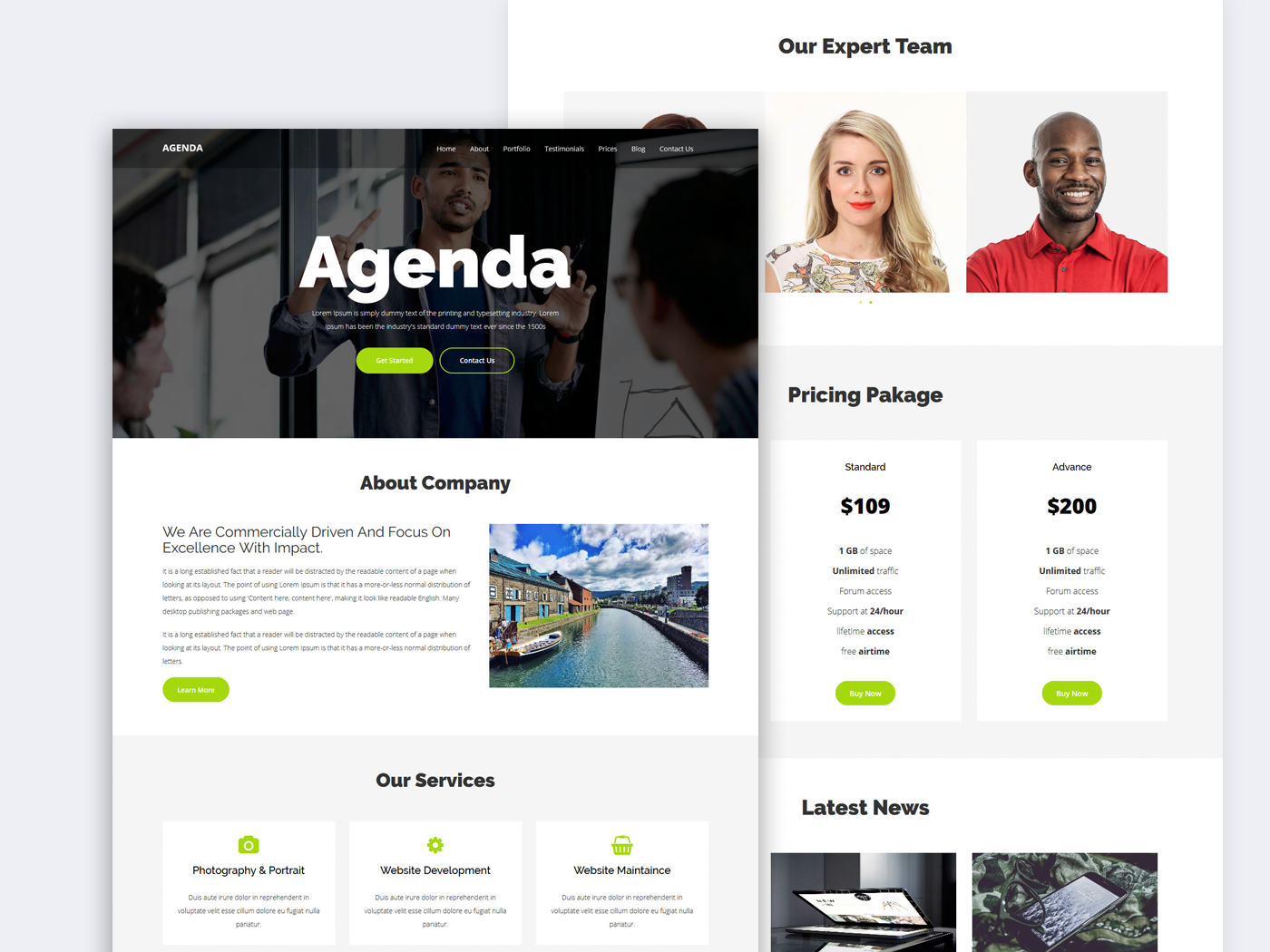 Agenda - One Page MultiPurpose Template by Tanvir Rahman Hridoy on Dribbble