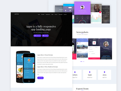 Appo Responsive App Landing Template agency bootstrap clean creative design fresh new personal ui web webdesign