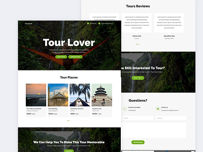 Tourlover Travel Agency Landing Page Template bootstrap clean creative design fresh new ui web webdesign