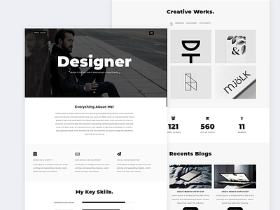 Designer Personal Portfolio Template by Tanvir Rahman Hridoy on Dribbble