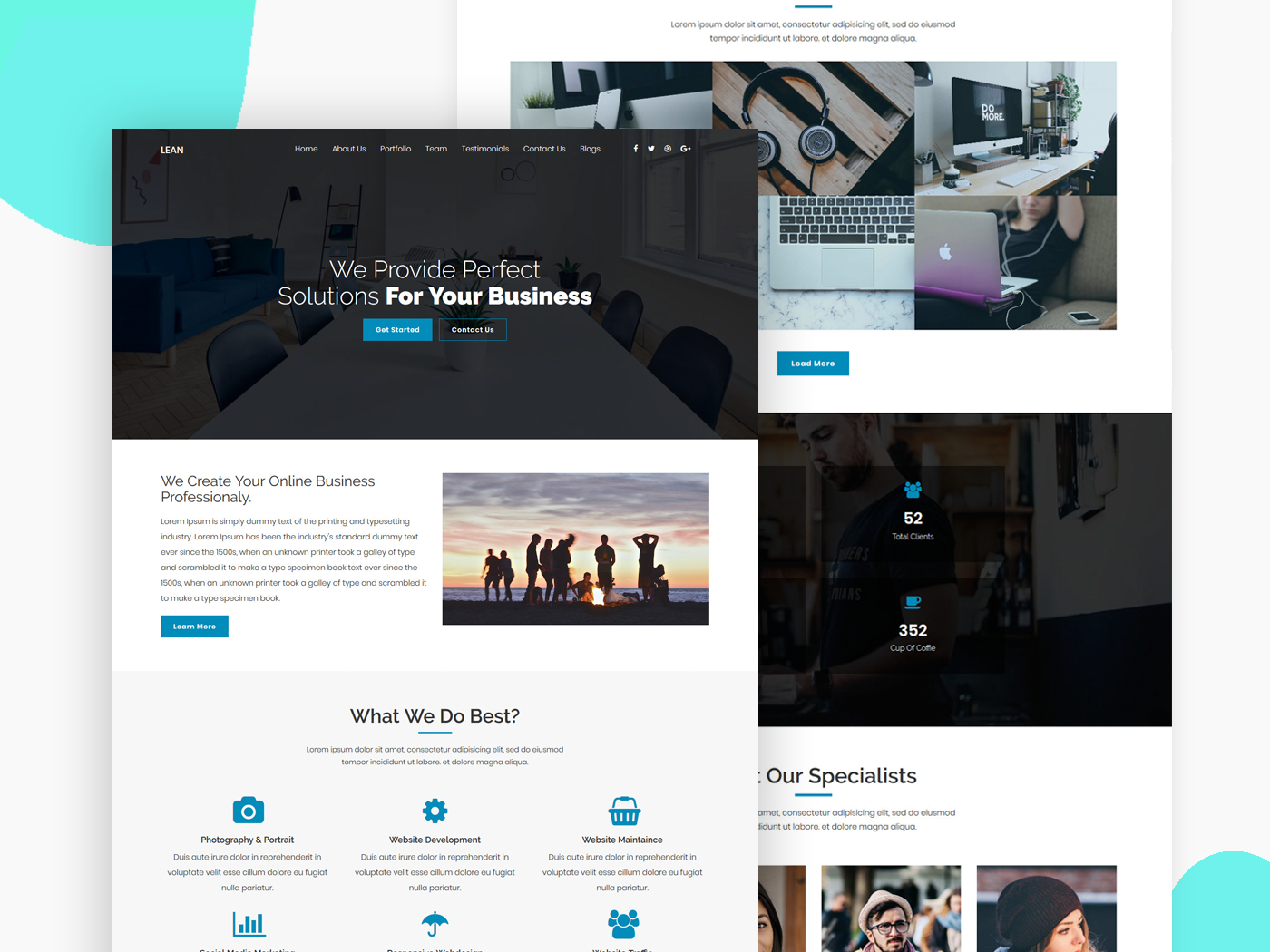 Lean One Page Multipurpose Template by Tanvir Rahman Hridoy on Dribbble