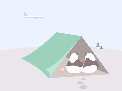 panda in the tent