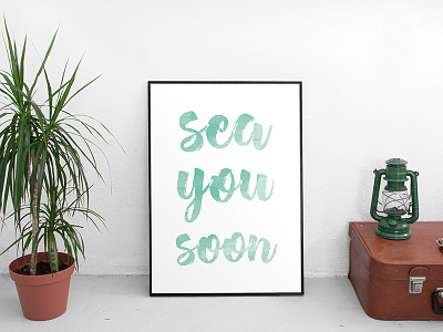 sea you soon design holiday ocean poster print sea surfing