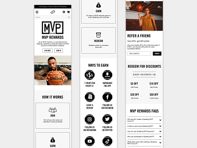 Spalding: MVP Rewards - Mobile design landing page mobile product design ui web web design web site