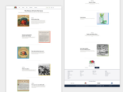 Fruit of The Loom History - Desktop branding design landing page ui web web design web site