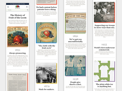 Fruit of The Loom: History - Mobile branding design landing page mobile mobile design mobile ui ui web web design web site