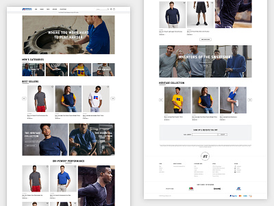 Russell Athletic: Category Landing Page - Desktop branding design landing page ui ux web web design web site