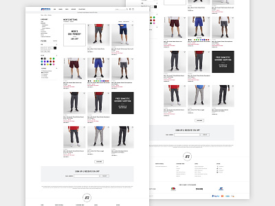 Russell Athletic: Product Listing Page - Desktop branding design ui ux web web design web site