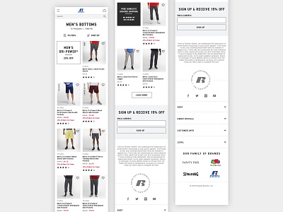 Russell Athletic: Product Listing Page - Mobile branding design mobile mobile design mobile ui ui ux web web design web site