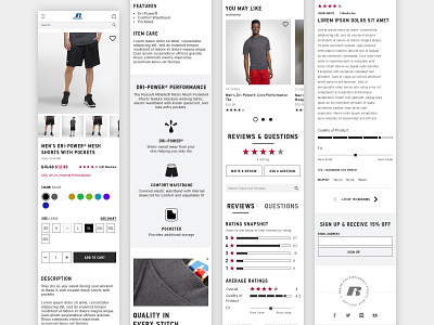 Russell Athletic: Product Detail Page - Mobile branding design mobile mobile design mobile ui ui ux web web design web site