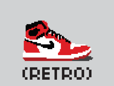 Retro 8bit apparel culture graphic design jordan kicks pixel art retro shirt shoe sneaker tee tees video game