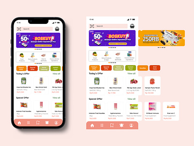 Main Menu Grocery Mobile App Mockup design grocery mobile app ui ux