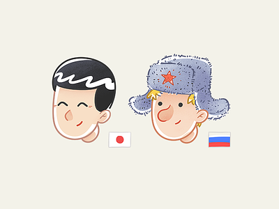 J&R 🍻 characters japanese russian sketch