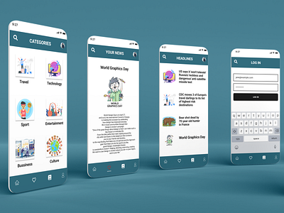 News App Ui design app design ios mobileui news newsapp ui ux webapp