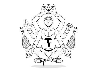 The God of Squash WIP character design god illustration religion squash