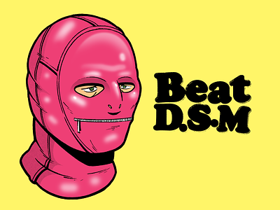 BeatD.S.M cartoon fun helmet illustration mask pink