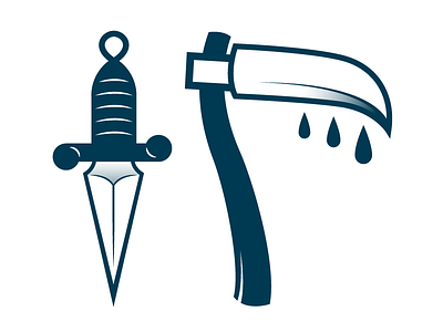 Tools of the trade dagger illustration illustrator knife scythe vector weapon