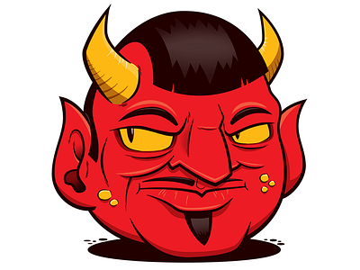 Devil cartoon character drawing illustration vector