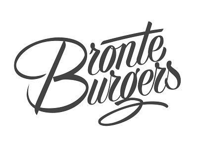 Bronte Burgers brush lettering script type typography vector