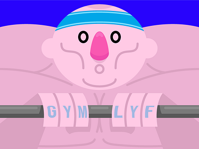 Body Builder cartoon character drawing gym illustration vector