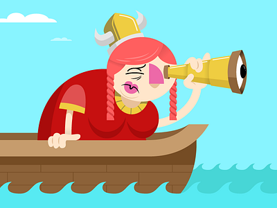 Opera cartoon character opera telescope viking