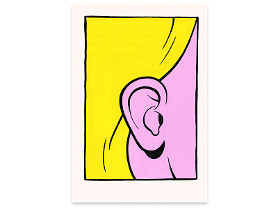 Ear art brush gouache painting